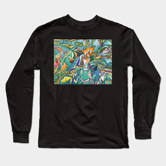 Composition with Fairies Long Sleeve T-Shirt by Lyuda